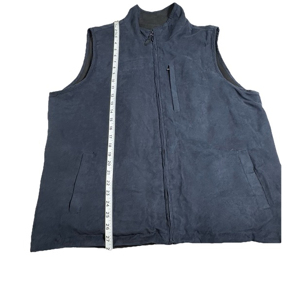 Weatherproof Vest Mens XL Black Suede/Fleece Reversible‎ Full Zip Polyester Dad - Picture 8 of 8